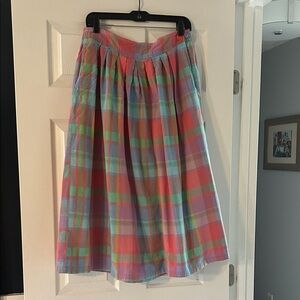 EUC 100% Cotton Plaid Multicolor Vintage Women's Skirt